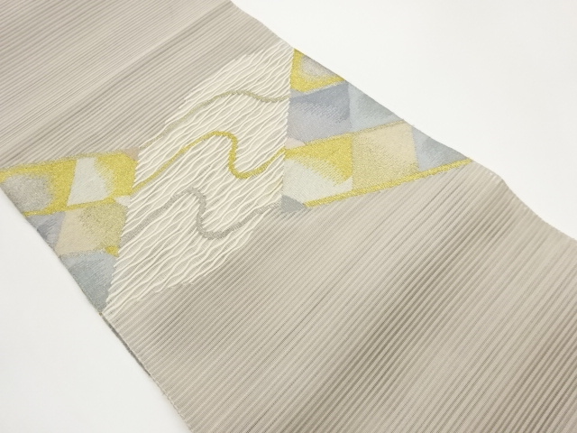 JAPANESE KIMONO / RAUSE SPELLING ABSTRACT PATTERN WEAVING NAGOYA OBI